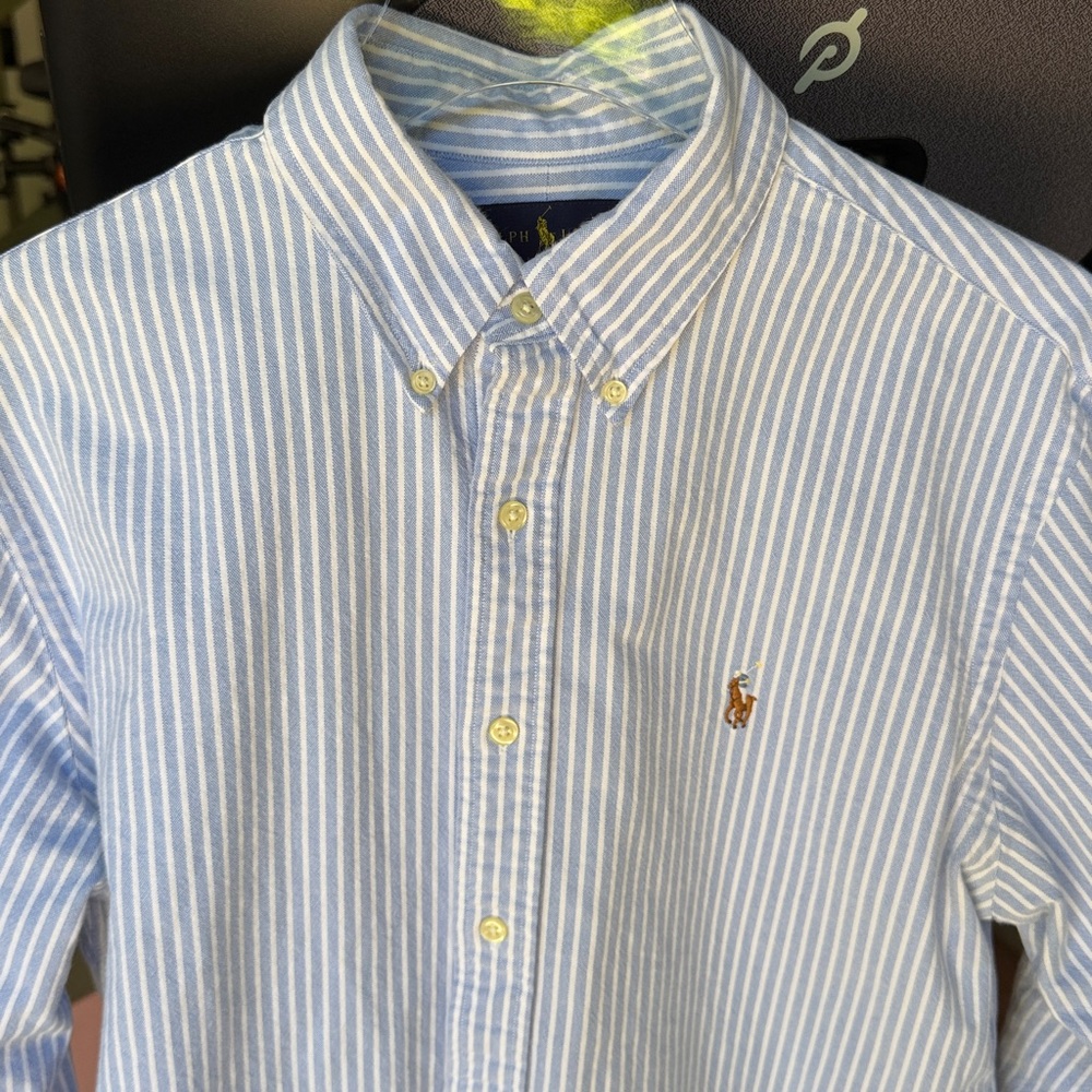 Polo by Ralph Lauren Light Blue & White Striped Button-Down Shirt - Picture 5 of 7